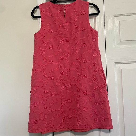 Jude Connally Coral Pink Floral Embroidered Shift Dress Size Small - Picture 5 of 9